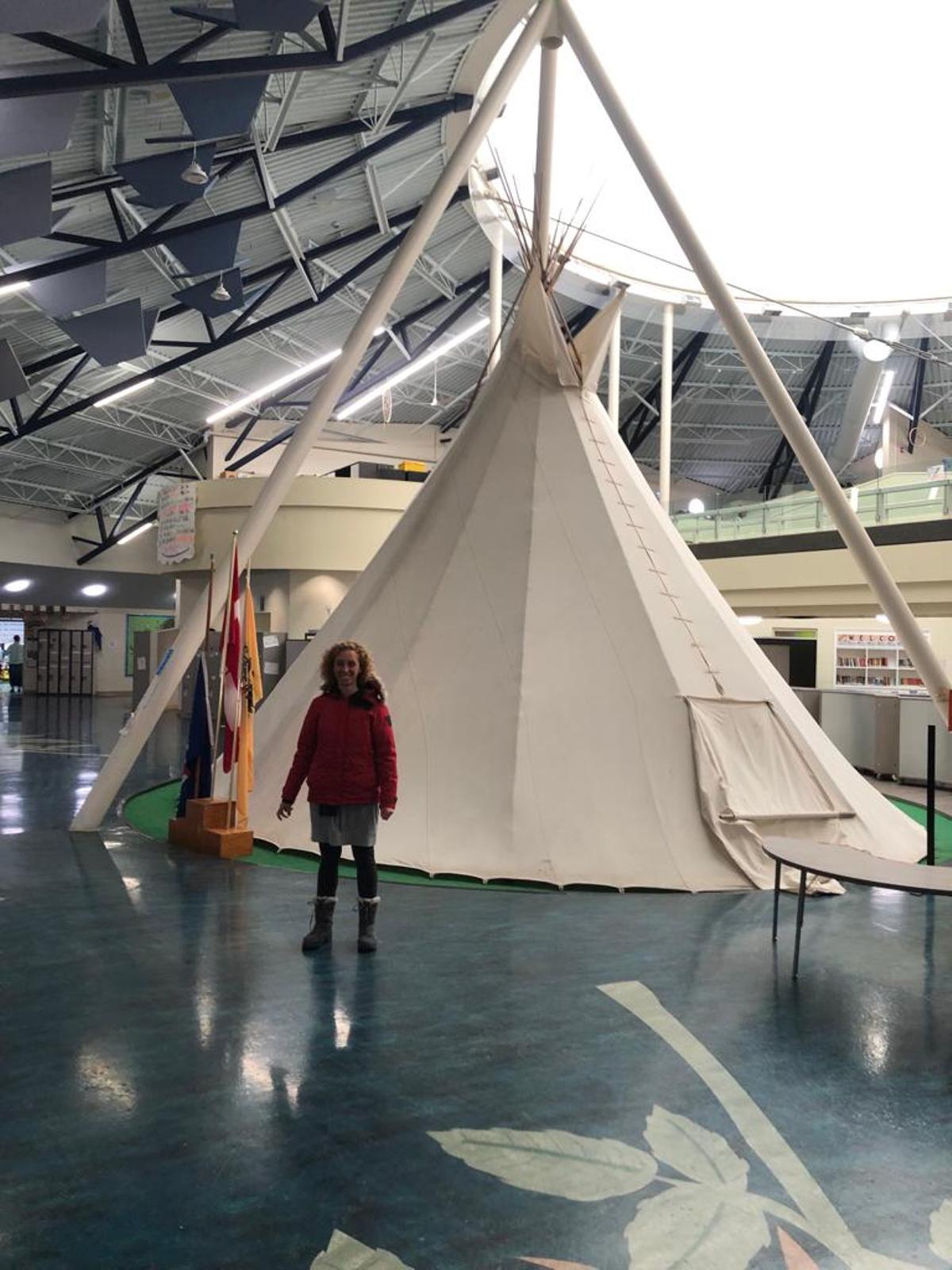 Estíbaliz Vázquez, durante su estancia en Alberta.