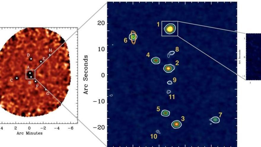 Observan un cúmulo galáctico en formación a 1.500 millones de años del Big Bang