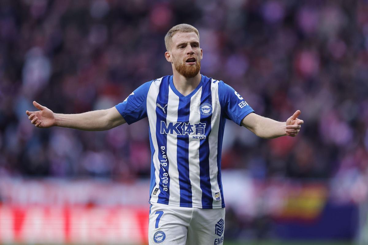 Carlos Vicente, durante un partido ante el Atlético
