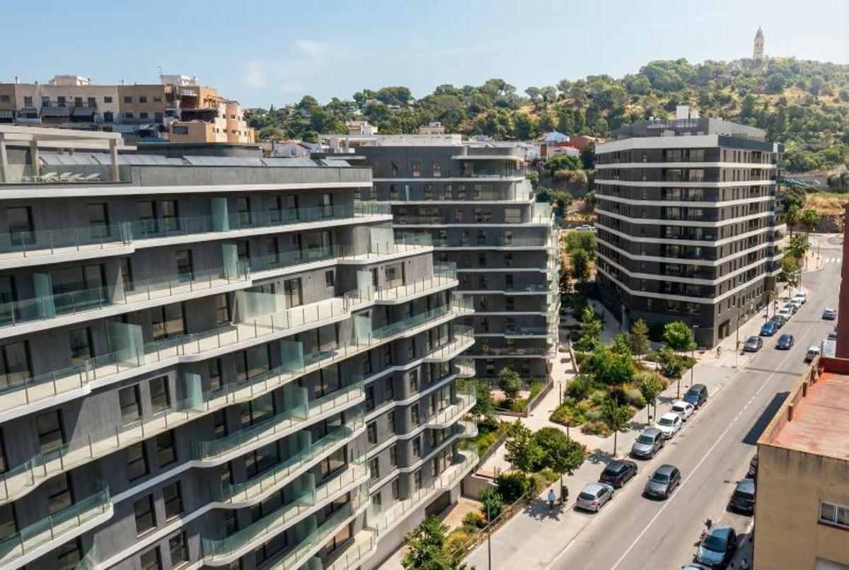 Recreación virtual de los bloques proyectados a los pies de la Muntanyeta de San Salvador.