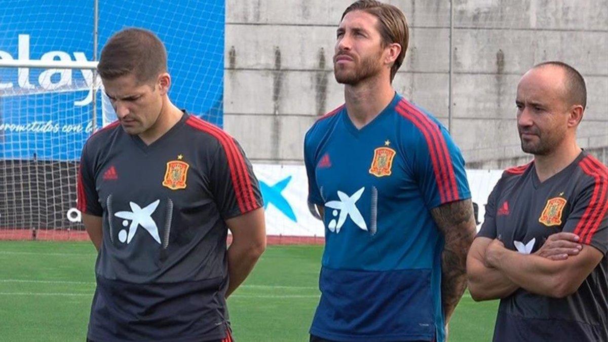 Ramos y Robert Moreno, en un entrenamiento