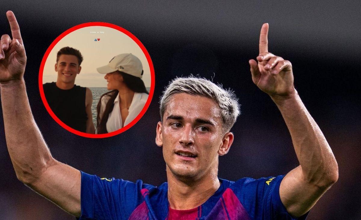 Gavi y su novia en el cumpleaños del futbolista