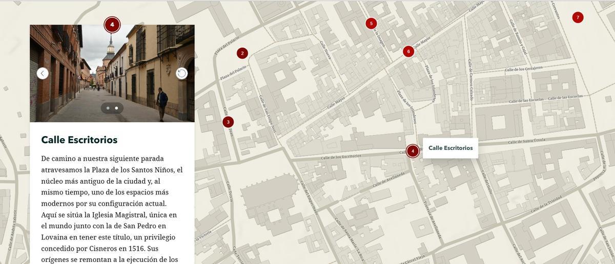 Recreación del recorrido de las calles de Alcalá de Henares donde se rodó la serie