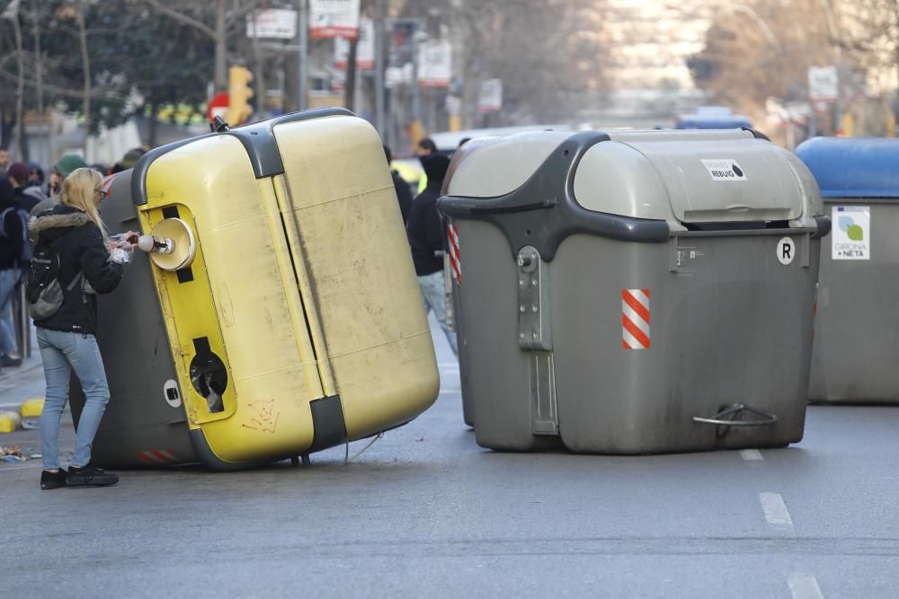 Accions dels piquets en la vaga del 21-F a Girona