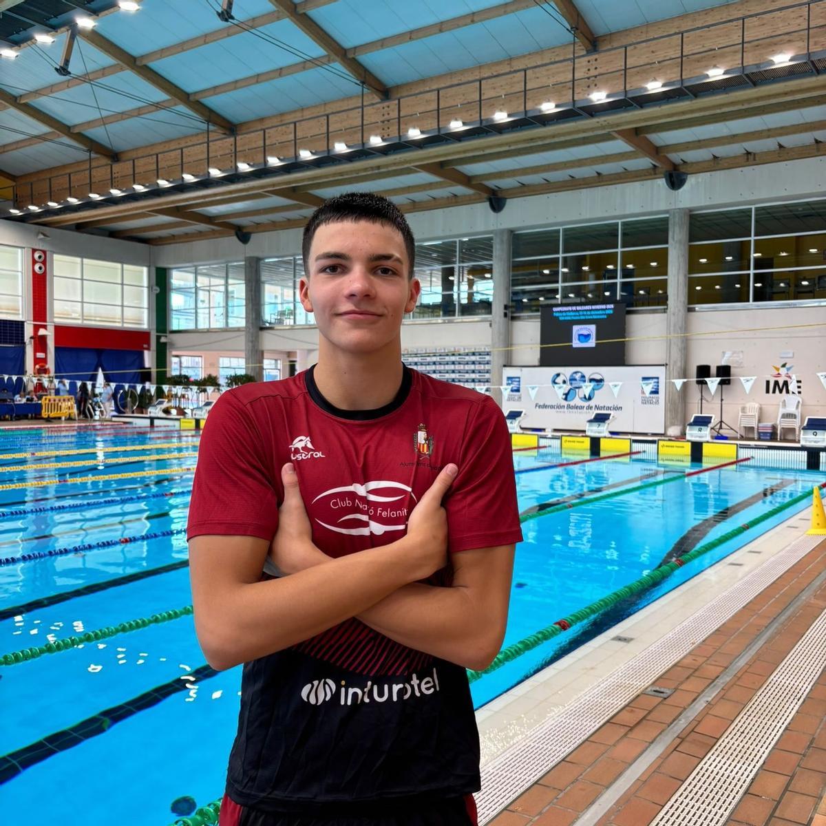 Tiago del Po, del CN Felanitx, fue plata en 50 libre junior