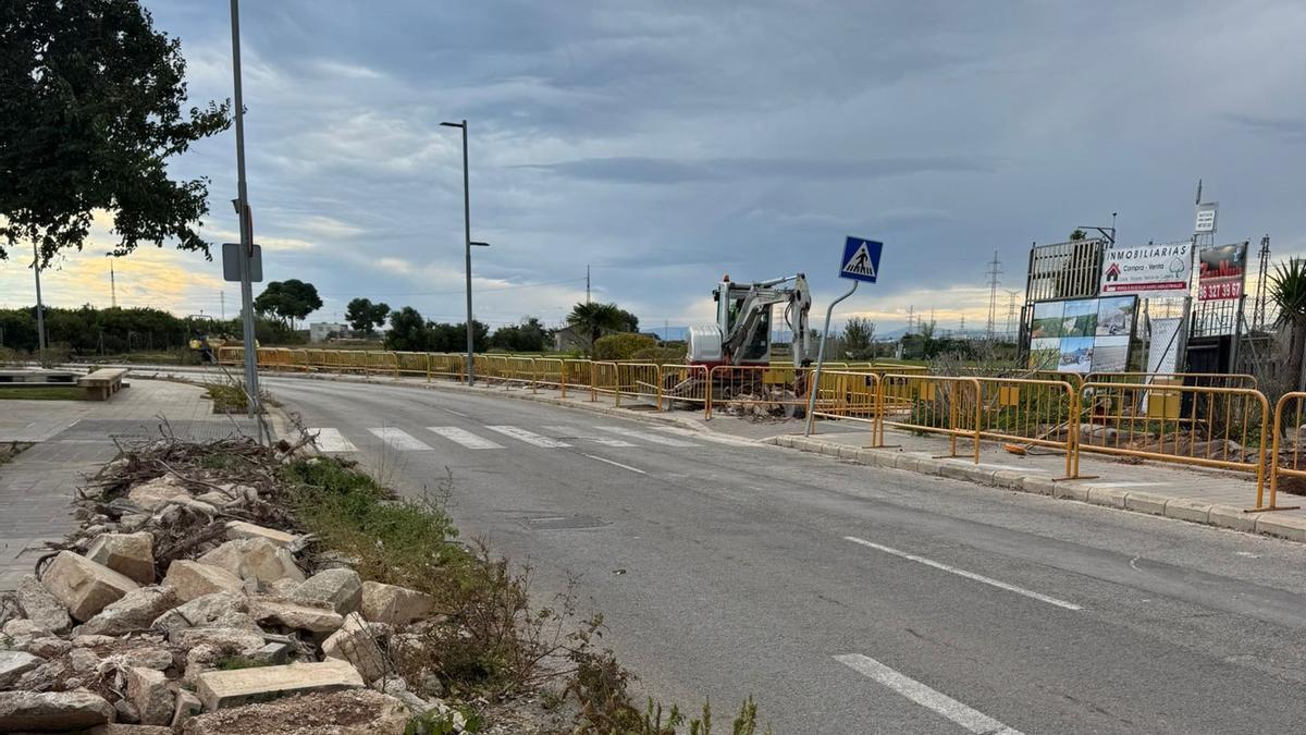 Inicio de las obras del paseo Alcalde José Ros Lacruz en Foios.