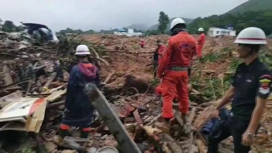 Continúa la búsqueda de supervivientes en Birmania