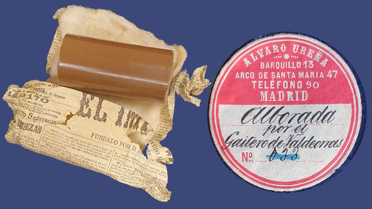 Cilindro de fonógrafo de Blanca del Carmen y el de la ‘Alborada’ .
