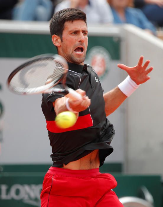 Partido entre Cecchinato y Djokovic en París