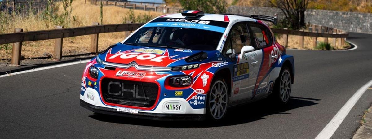 Los franceses Yoann Bonato y Benjamin Boulloud permanecen al frente del 47 Rally Islas Canarias