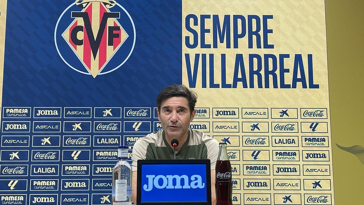 Marcelino García Toral, en la rueda de prensa de análisis del partido ante la Real Sociedad..