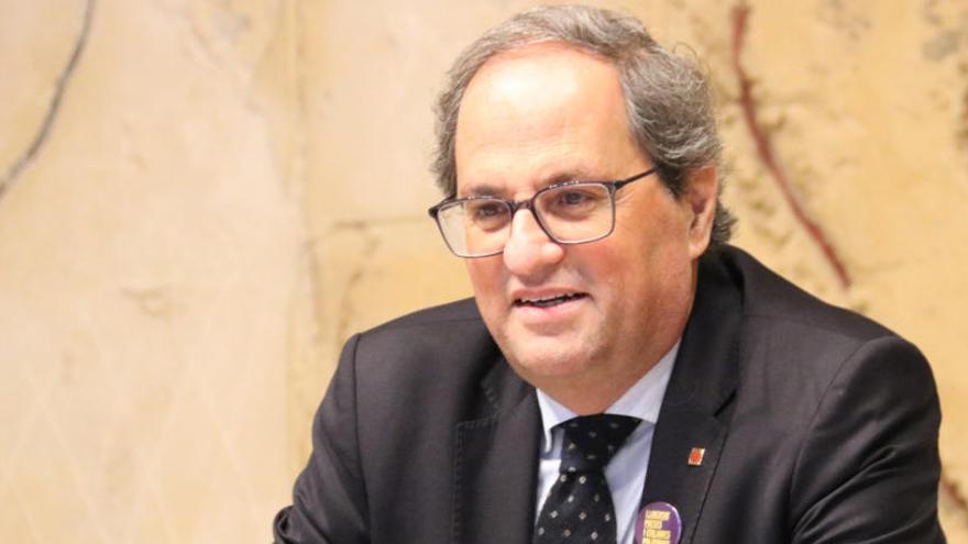 El president del Govern, Quim Torra, durant la reunió del Consell Executiu