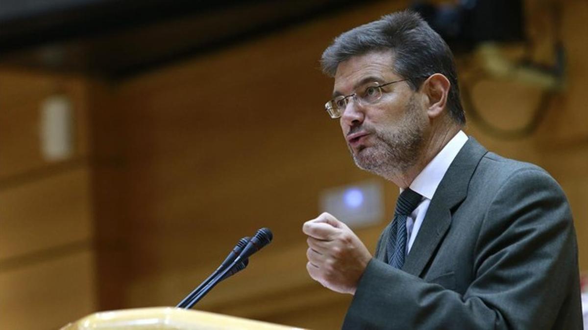 El ministro de Justicia, Rafael Catalá, en una comparecencia en el Senado.