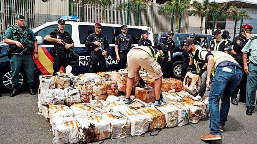 La cocaína del remolcador &#039;Titán III&#039; a su llegada al puerto de Las Palmas en agosto de 2018.