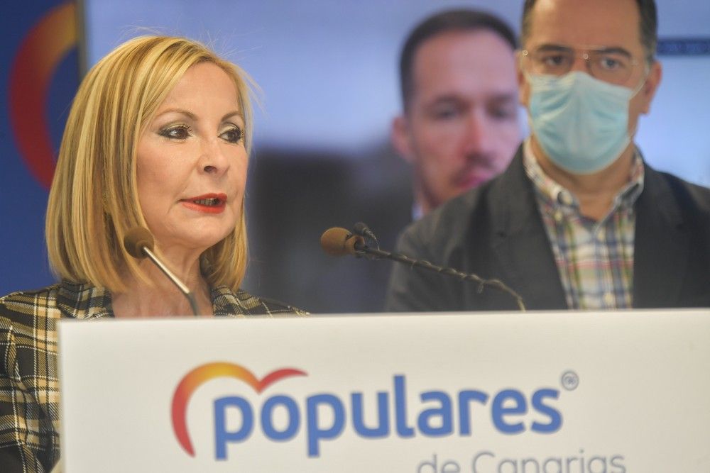 La presidenta del PP de Canarias, Australia Navarro, anuncia que no se presentará a la reelección