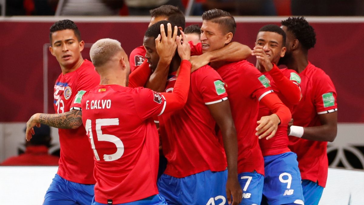 Costa Rica en el partido contra Nueva Zelanda