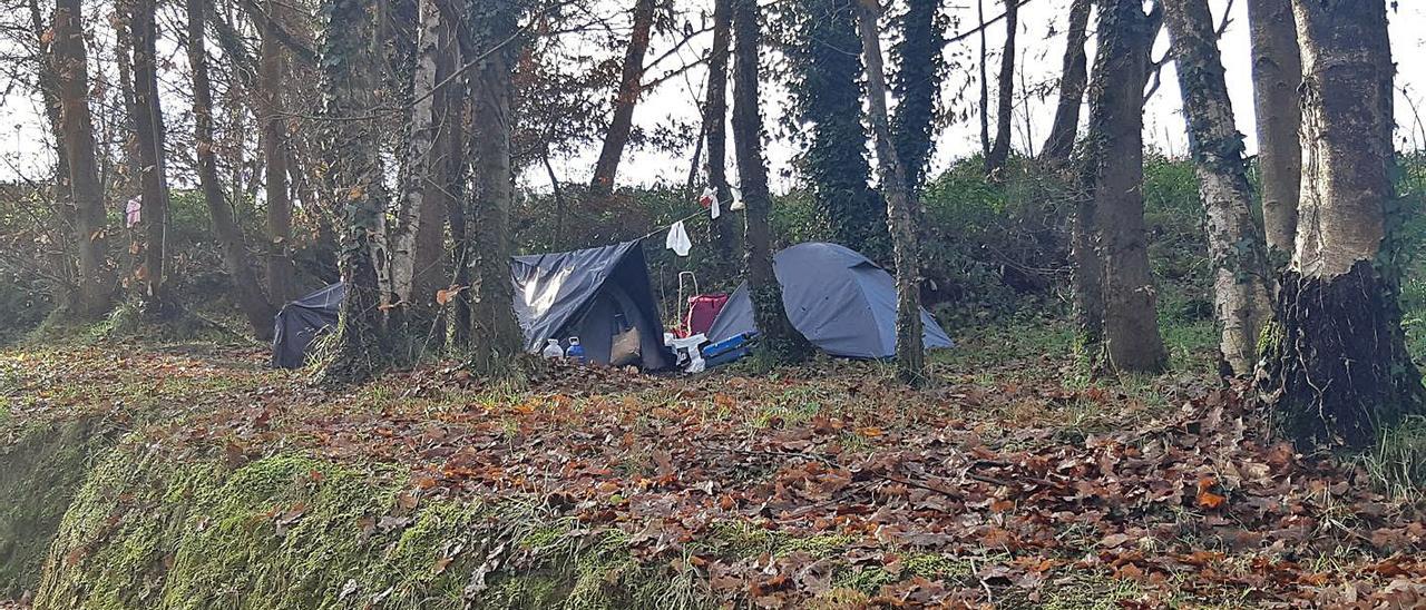 El campamento en el Parque de Invierno.