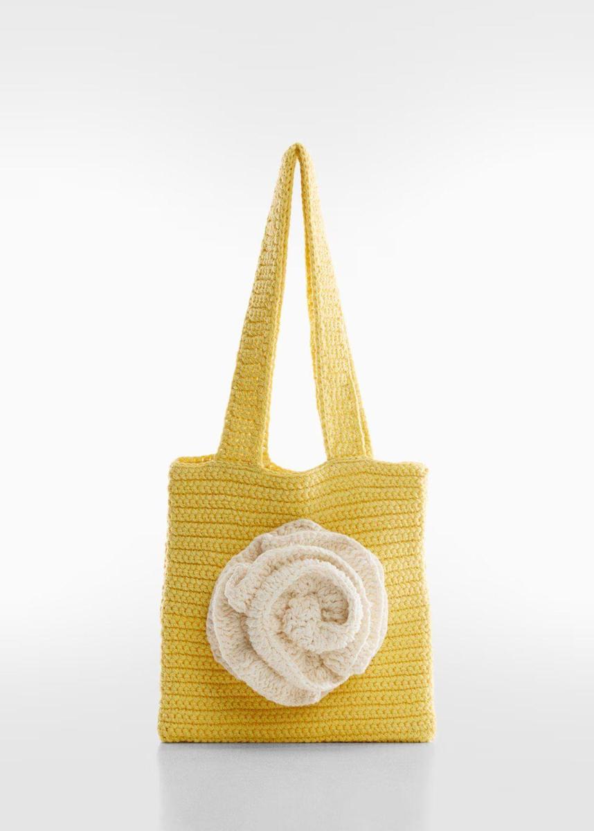 Bolso crochet con maxi flor