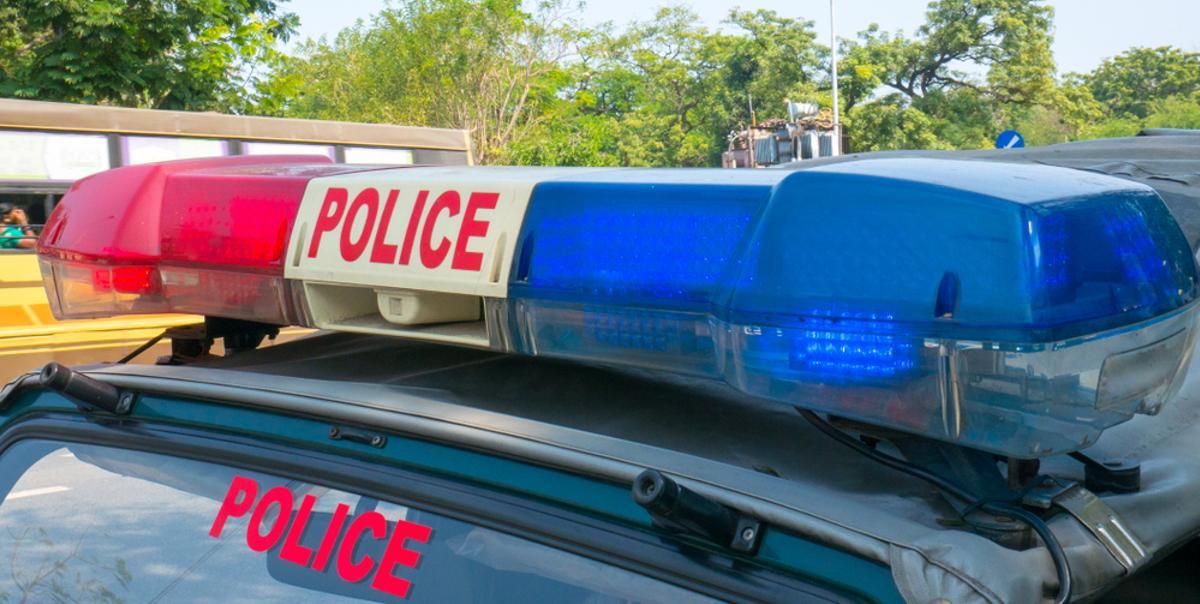 Un coche de policía en la India.