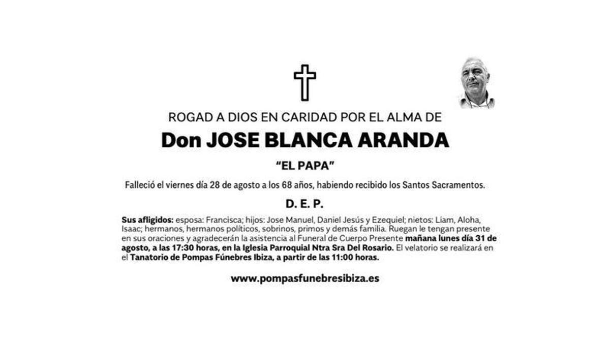 Esquela Jose Blanca Aranda