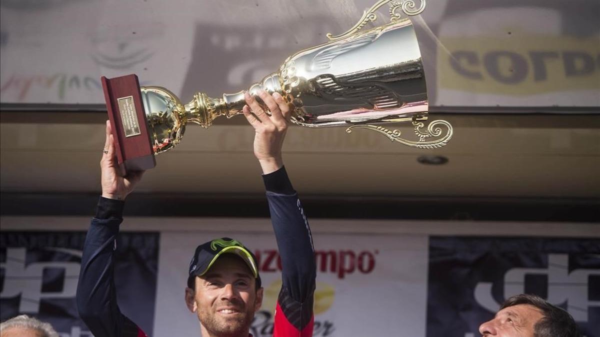 Alejandro Valverde, en el podio de la Vuelta a Andalucía