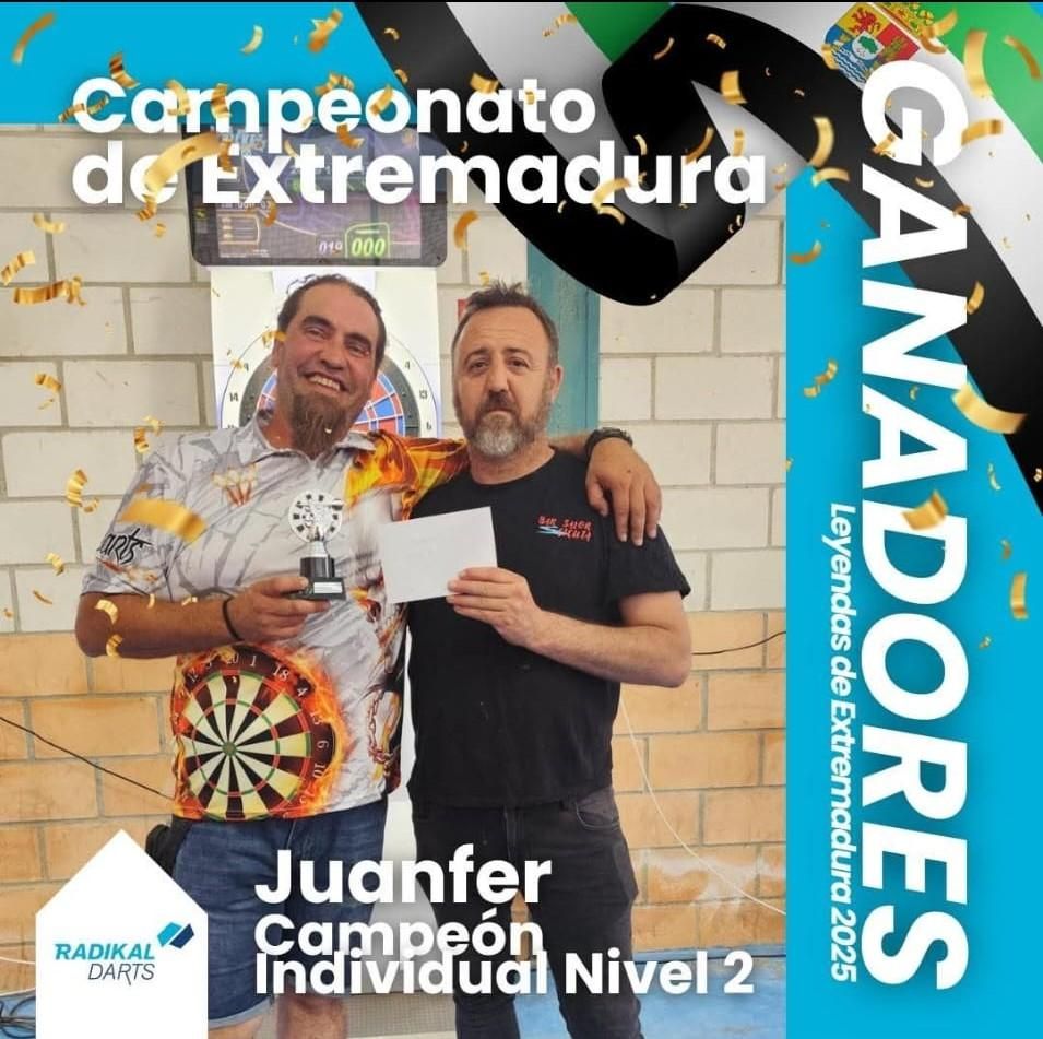 Estos los campeones y subcampeones de dardos del campeonato de Extremadura que se celebró en Valdesalor, en Cáceres