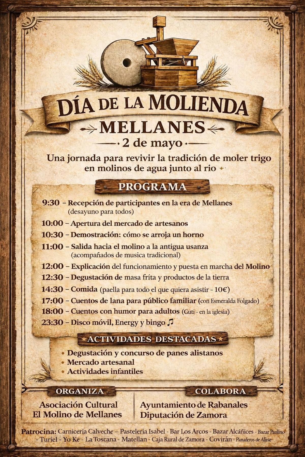 Programa del Día de la Molienda en Mellanes