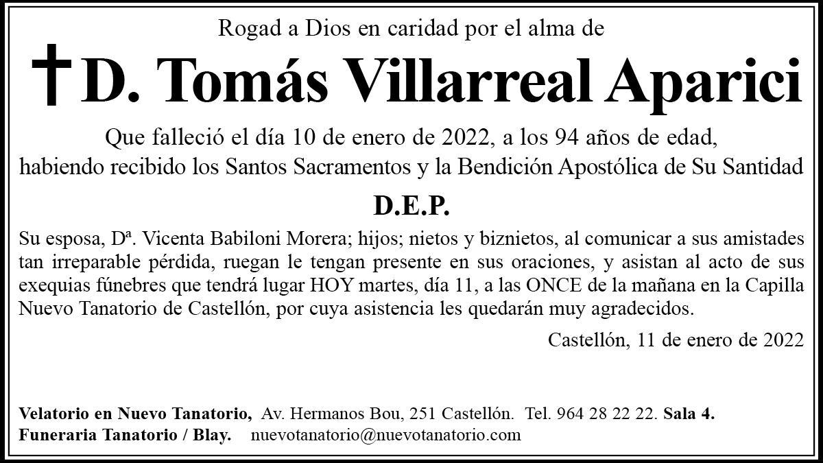 D. Tomás Villarreal Aparici