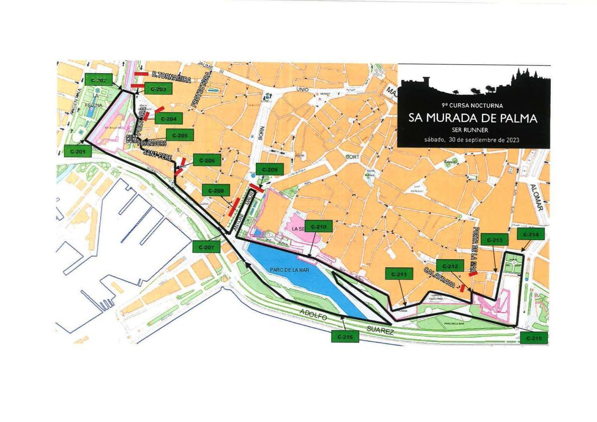 Recorrido de la '9º Cursa Nocturna Sa Murada de Palma'