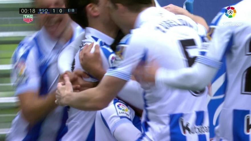 LaLiga Santander: los goles del Real Sociedad - Eibar (1-1)