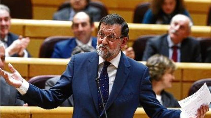 Rajoy, ahir, durant la seva intervenció en el ple celebrat al Senat.