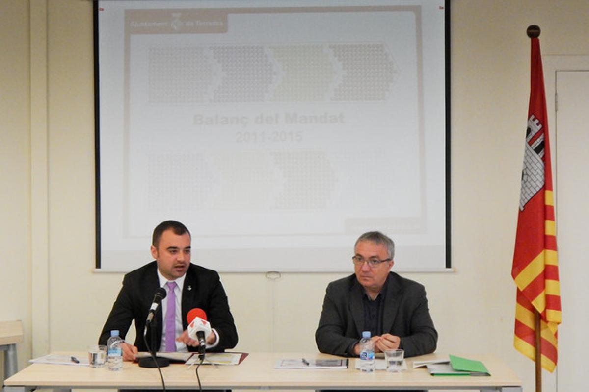 Jordi Ballart (PSC) i Manel Pérez (ICV-EUiA) fan balanç del seu mandat a Terrassa.
