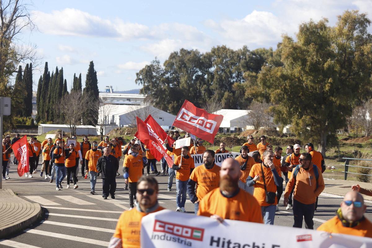 Una de las protestas de los trabajadores de Hitachi el pasado mes de noviembre.