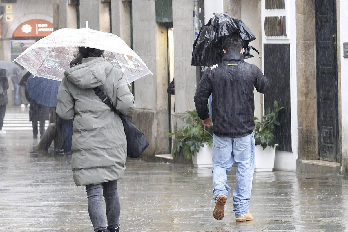 Santiago bajo la borrasca Leonardo