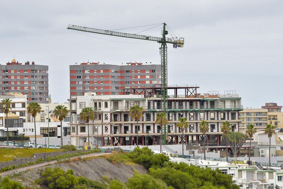 Obras en un hotel de la capital grancanaria.