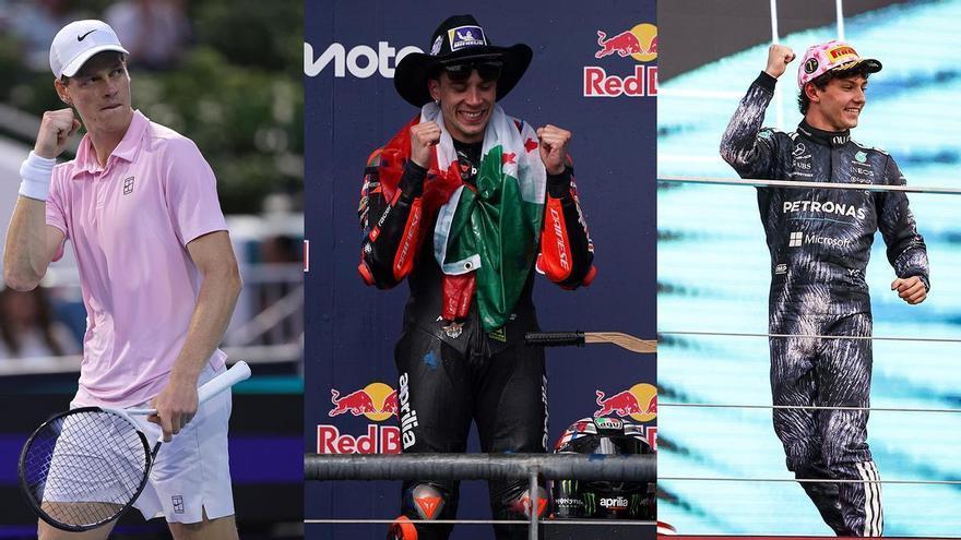 Sinner, Bezzecchi y Antonelli hacen grande a Italia de nuevo en tenis, motos y F-1
