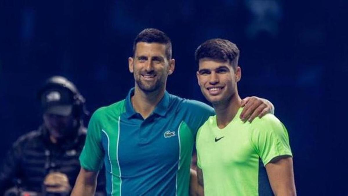 Novak Djokovic y Carlos Alcaraz.