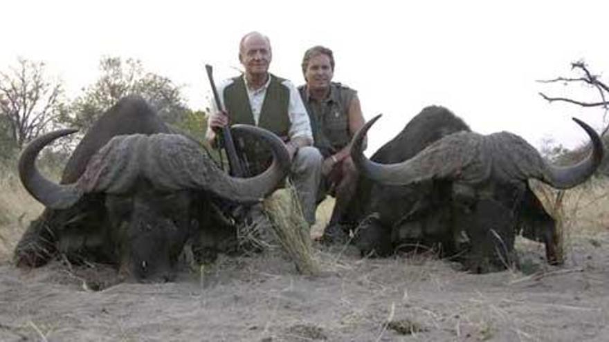 Una foto del Rey Juan Carlos colgada por la empresa Rann Safaris.