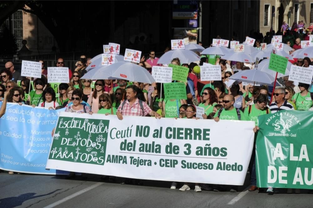 La protesta de educación en Murcia, en imágenes