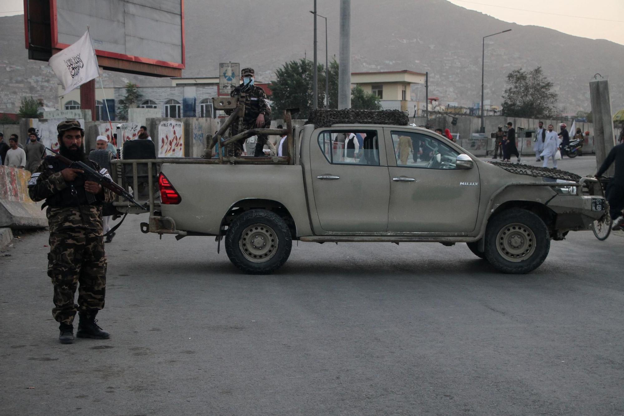 Milicianos talibán en Kabul