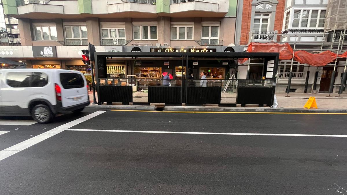 La terraza cubierta de La Oveja Negra.