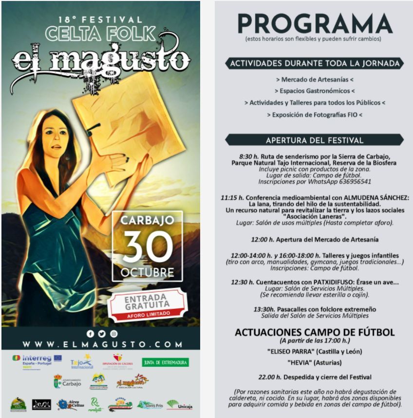 Programa del 18 Festival Magusto en Carbajo.