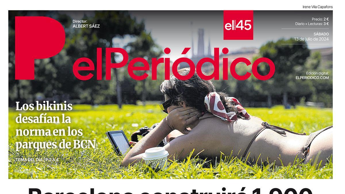 La portada de EL PERIÓDICO del 13 de julio de 2024