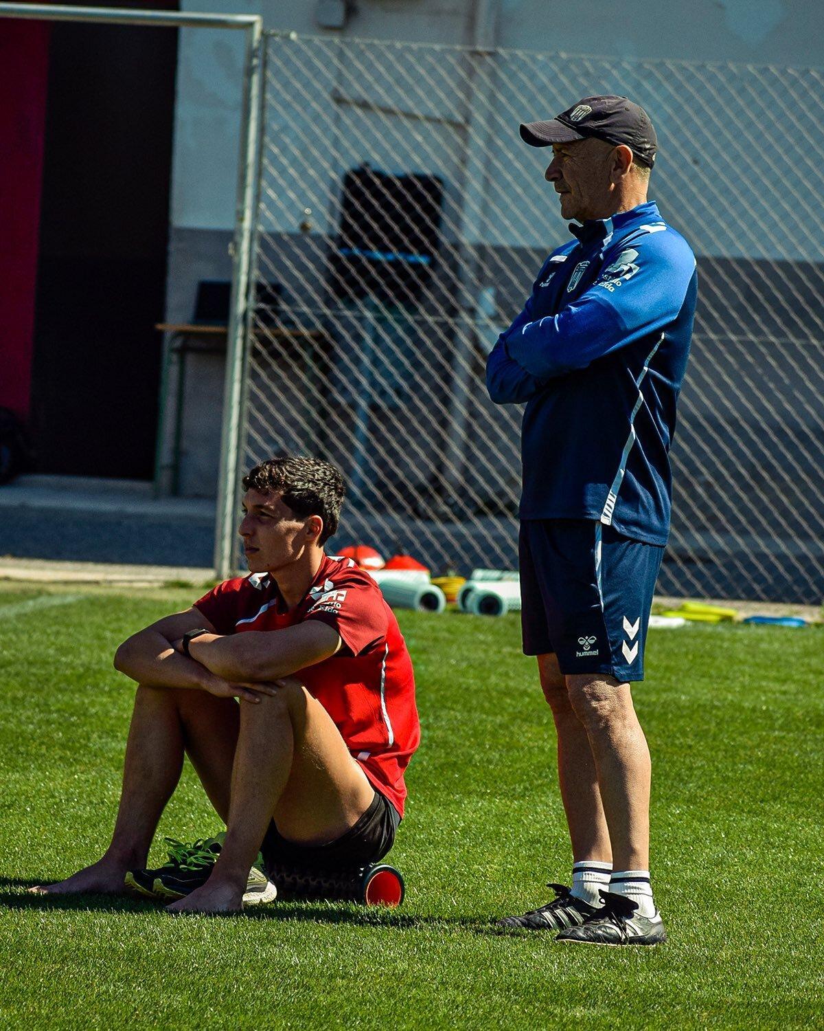 Borja Calvo y Claudio Barragán, durante un entrenamiento de esta semana.