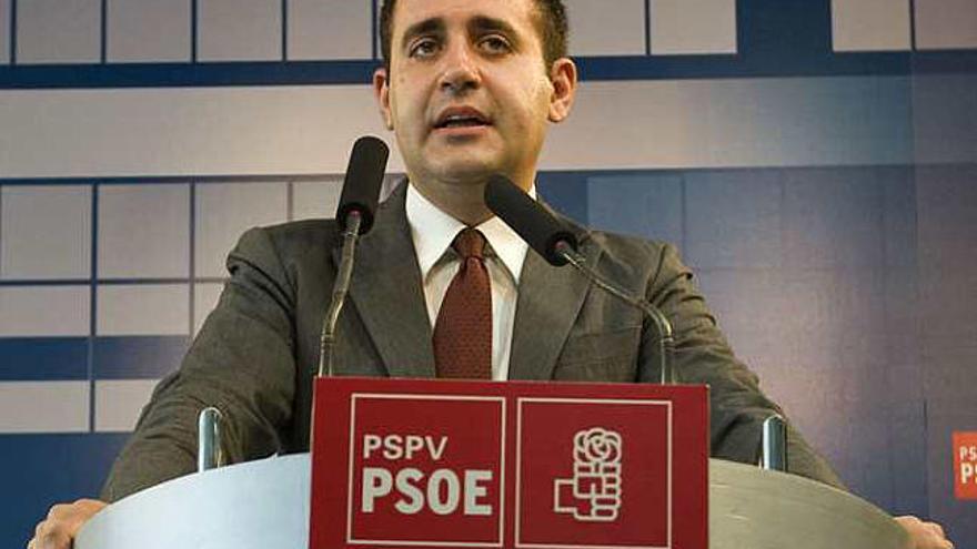 El secretario del PSPV, Jorge Alarte, ayer en Valencia.