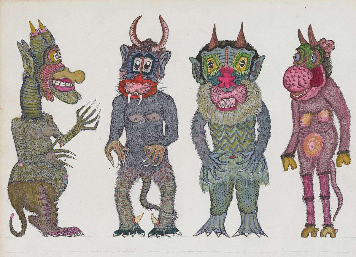 Cuatro de las criaturas fantásticas de Josep Baqué.