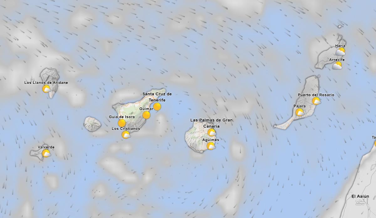 Previsión del tiempo en Canarias este jueves a las 9.00.