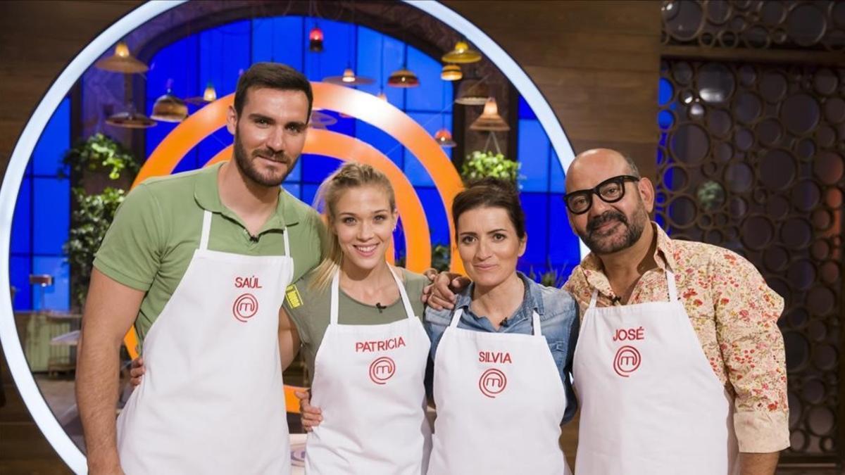 Saúl Craviotto, Patricia Montero, Sílvia Abril y José Corbacho, los cuatro finalistas de la segunda edición de 'Masterchef celebrity 2' (TVE-1).