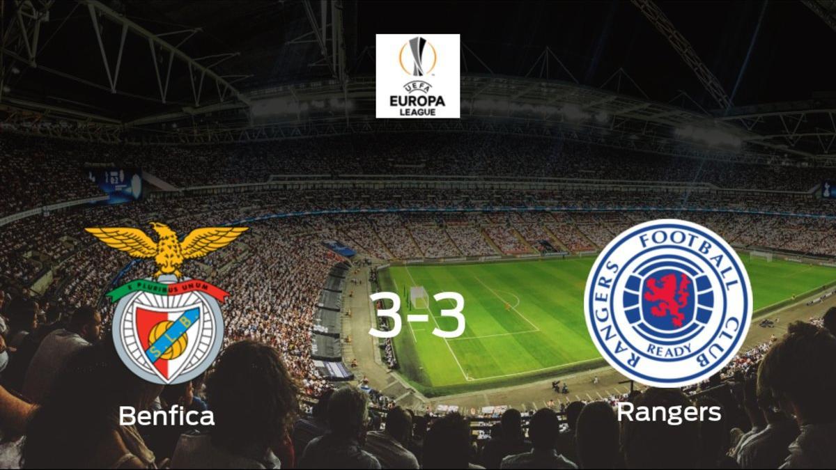 El Benfica y el Rangers se reparten los puntos en el Estádio da Luz (3-3)