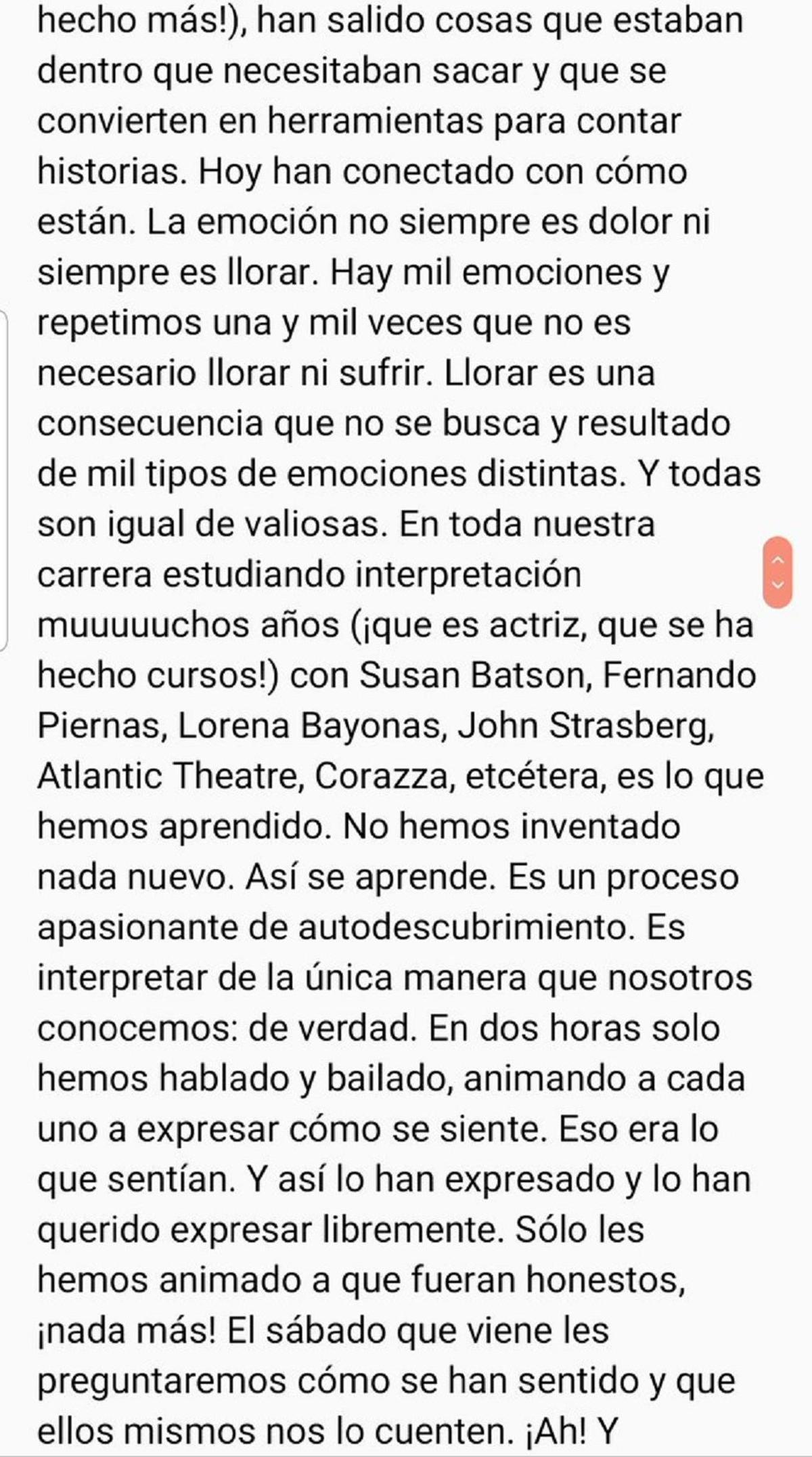 Su carrera de interpretación sale a la luz